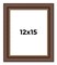 12x15 Traditional Brown Picture Frame - UV Acrylic, Foam Board Backing, Hanging Hardware